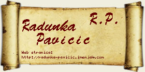 Radunka Pavičić vizit kartica